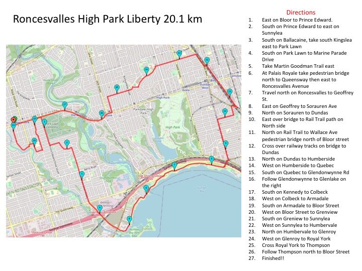 Roncesvalles 20 km route map